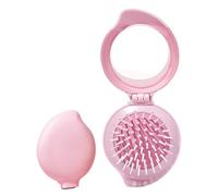 Petite brosse à cheveux, brosse miroir de voyage, 16,3 x 8,9 x 7,5 cm, taille compacte, fonction démêlante et coiffante, design portable, peigne pliable pour femmes, filles, soins quotidiens et
