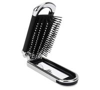 Petite brosse à cheveux de voyage pour femme - Brosse de massage des cheveux pliable avec miroir - Brosse à cheveux compacte portable pour salle de gym, école, extérieur, femme