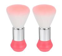 Petite Brosse de Barbier Rose 2 Pièces en Nylon et Aluminium | Plumeau à Poils de Cou, Nettoyage des Cheveux Coupés, pour Salon et Usage Domestique