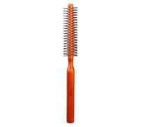 Petite brosse ronde fine - brosse coiffante avec manche en bois | Mini bross à barbe pour sèche-cheveux, boucles, Volume, cheveux courts, poignée antidérapante, outil de coiffure
