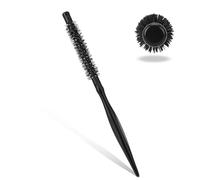 Petite brosse ronde, fine, pour brushing, professionnelle, avec tube en aluminium, noire, spéciale et ronde, en nylon, mini brosse à coiffage, pour cheveux, barbe, poney, boucles
