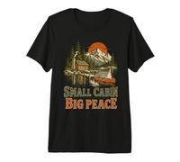 Petite Cabane Grande Paix Évasion Montagne T-Shirt Haut de Gamme