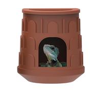 Petite Cachette pour Reptiles | Grotte Refuge Intérieure pour Terrarium | Décor Amovible avec Bassin Alimentaire Supérieur pour Lézards, Iguanes Verts, Rainettes, Geckos Et Caméléons