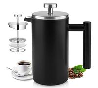 Petite cafetière à piston en acier inoxydable résistant à la chaleur à double paroi 350 ml