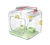 Petite Cage à Oiseaux Accessoire Transparent pour Animaux de Compagnie avec | Transporteur Acrylique Portable d'Oiseaux Aras, Perroquets, Moineaux, Pelouse, Cour, Patio et Vert