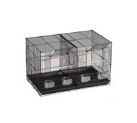 VEVOR Cage Oiseau 760 x 465 x 465 mm, Petite Cage Oiseaux Métal avec Séparateur, Perchoirs, Tasse d'Alimentation, pour Oiseaux en Voyage, Perroquet, Canaris, Inséparables, Calopsittes, Perruches, Noir