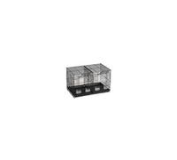 Petite Cage à Oiseaux en Métal 465 mm pour Perruches avec Séparateur Noir