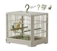 Petite cage de voyage d'oiseau - Bird Small Cage, récipient d'oiseau ornemental | Conception de fenêtres légères avec perche, plateau détachable pliable, poignée de crochet pour les tourtereaux, perro