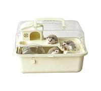 Petite cage pour animal de compagnie - Habitat portable, roue d'exercice bouteille de boisson sur platfórm | Étui de transport transparent pour hamster, gerbille, hérisson et petit ródent