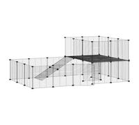 Petite cage pour animaux en acier noir de 91 cm avec porte 35 x 35 cm - Habitat de vie durable et spacieux pour lapins, cochons de Guinée, hamsters - Parfait pour une utilisation en intérieur