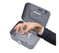 Petite caisse à clé avec serrure - Tirelire en métal, Coffre-fort, Organiseur de monnaie, avec 2 clés, Organiseur de monnaie sécurisé avec poignée, pour adultes et enfant 4.5" x 3.3" x 2.3"