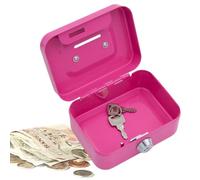 Petite Caisse Monnaie Billet Piece, Boîte À Monnaie En Acier, Petit Coffre Fort Avec Serrure Et 2 Clés, Boite Argent Liquide