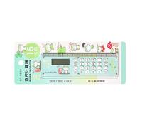 Petite calculatrice portable, design de règle numérique multifonctionnelle, large application, appareil de bureau mignon et léger pour l'école, le lieu de travail, utilisation étudiante, étude des