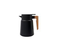 Petite carafe en acier inoxydable noir mat, 1 litre, poignée en hêtre - House Doctor, Cole - 14x14x20 cm
