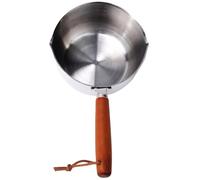 Petite casserole, 500 ml mini pot en acier inoxydable avec poignée en bois, verser le beurre pour fondre le beurre, l'huile et la sauce - corde suspendue incluse