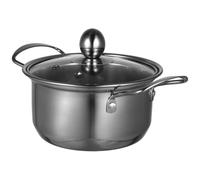 Petite Casserole Ménagère en Acier Inoxydable, Double Poignée et | Fond Épais, Bord Lisse, Chauffe Rapide, pour Soupes, Nouilles et Mijotés à Maison