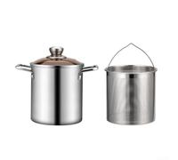 Petite casserole pour friteuse en acier inoxydable avec poignée et panier Tempura Kit de friteuse à huile pour la maison et la cuisine