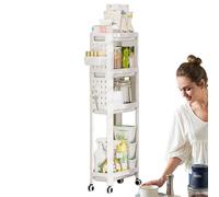 Petite chariot avec roues,petit chariot utilitaire - Plate-forme de stockage alimentaire à plusieurs niveaux - Carrier d'assaisonnement de cuisine mobile, charrette d'organisateur roulant, pour garag