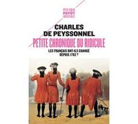 Petite chronique du ridicule Charles De Peyssonnel (Auteur), Mario Pasa (Auteur)