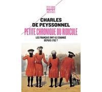 Petite chronique du ridicule: Les Français ont-ils changé depuis 1782 ?