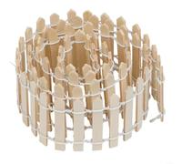 Petite clôture paysagère en bois pour projets de jardinage, décoration de maison de poupée et bordure de pot de fleurs, lisse peinte pour surface 5 x 90 cm, blanc/marron naturel (couleur naturelle)