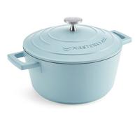 Petite cocotte avec couvercle 2,5L/20 cm, en fonte aluminium légère, adaptée à la plaque à Bleu Ciel 2,5 L WOK