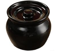 Petite cocotte de 400 ml pour braiser la viande - Couvercle auto-arrosant pour cuisson lente - Noir 11 x 7,5 cm (B)