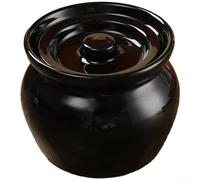 Petite cocotte individuelle de 400 ml avec couvercle pour cuire à la vapeur et braiser - Casserole à soupe légère en céramique pour four Noir 11 cm B