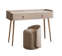 Petite Coiffeuse avec tiroirs, tabourets, Grand Plan de Travail, Bureau, Table de Chevet, Bois, métal, Style Moderne, Coiffeuse for Chambre, Plusieurs Coloris Disponibles(Gray,80)