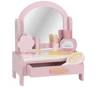 Petite coiffeuse en bois avec miroir rotatif et 6 accessoires rose TU