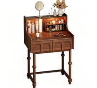 Petite Coiffeuse en Bois Ensemble avec Tabouret Coiffeuse rétro for Fille