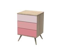 Petite commode 3 tiroirs Seventies rose