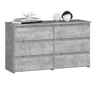 Petite Commode AKORD CL100 Béton 100 cm 6 tiroirs façade Béton 100x35x57 cm