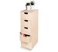Petite Commode - CREATIVE DECO - 5 Tiroirs - Bois Naturel - 15x20,5x47 cm - Polyvalente