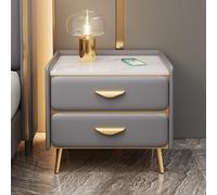 Petite commode étroite - Table de chevet élégante avec 2 tiroirs - Table d'appoint compacte pour chambre à coucher et salon - Gris - 45 x 40 x 49 cm