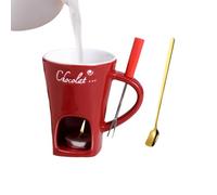 Petite Coupe À Fondue - Avec Cuillère Multifonction En Céramique Pour Faire Fondre Pot À Fondue - Mug Personnel Pour Chauffer Et Faire Fondre Les Bonbons - Pour Beurre Desserts Snacks Bonbons Et