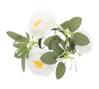 Petite Couronne de Bougies Fleurie en Tissu Blanc, Décor Élégant | Look Romantique et Simple, Feuilles et Fleurs Réalistes, Texture Fine, pour Photographe et Organisateur D’événements