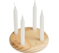 Petite couronne de l'Avent en bois pour 4 Noël - Ronde avec 4 bougies - Diamètre : 12 cm - Décorations de Noël découpées au laser - Mini couronne de l'Avent décorative en bois à personnaliser