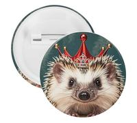 Petite couronne ronde en métal, broche légère pour sac à dos, épingles à boutons tendance pour chemises, vestes, châle, manteau, unisexe, 5PCS, Fer blanc, épingles rondes en métal