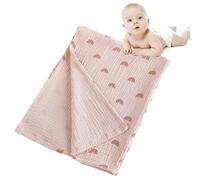 Petite couverture en mousseline,Petite couverture Couverture de réception | Couverture d'emmaillotage Lange d'emmaillotage unisexe en mousseline douce et légère, H