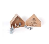 Petite Crèche de Noël Good old friends gris, Designer Sarah Baumann, 19x21x7 cm