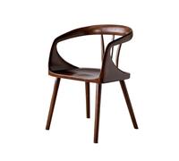 Petite cuisine et salle à manger Chaise de salle à manger en bois massif avec accoudoir et dossier, chaise basse moderne et minimaliste, mobilier de salon et de cuisine Mobilier de maison(Walnut color