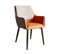 Petite cuisine et salle à manger Chaise de salle à manger nordique en cuir PU, moderne, balcon, vanité de mariage, chaise de salle à manger, cuisine, Banquet, meubles de maison Mobilier de maison(Blan