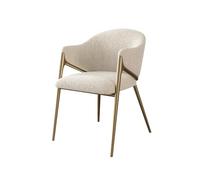 Petite cuisine et salle à manger Chaises d'appoint, chaises de salle à manger avec dossier en tonneau et pieds en métal, fauteuils rembourrés en fausse fourrure, chaises de salon Mobilier de maison(Be