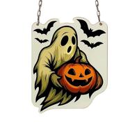 Petite décoration citrouille d'Halloween à suspendre en acrylique (blanc, 15 cm)