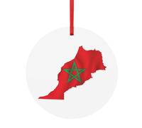 Petite décoration de sapin de Noël 2024 avec drapeau du Maroc - Tailles assorties (S, L)