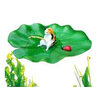 Petite Décoration pour Aquarium,Modèle Flottant de Chat Pêcheur pour Aquarium - Décoration Mignonne pour Réservoir À Betta | pour Maison Bureau Restaurant Appartement Hôtel Amateurs de Pêche Pêcheurs