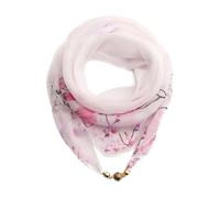 Petite écharpe carrée florale avec fermoir magnétique, accessoire polyvalent en mousseline de soie pour le cou par temps doux, One Size, Acétate, Pas de pierre précieuse