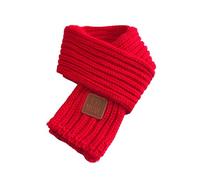 Petite écharpe tricotée automne et hiver simple tendance de l'écharpe courte en cuir pour femme étiquette Vkw220, Rouge, taille unique