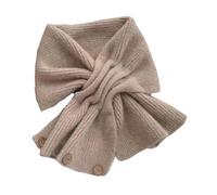 Petite écharpe tricotée pour Femme, écharpe en Mousseline, écharpe à col tricoté pour Femme, écharpe au Crochet tricotée Chaude pour l'hiver, écharpe d'hiver Tendance pour Femme (Khaki)